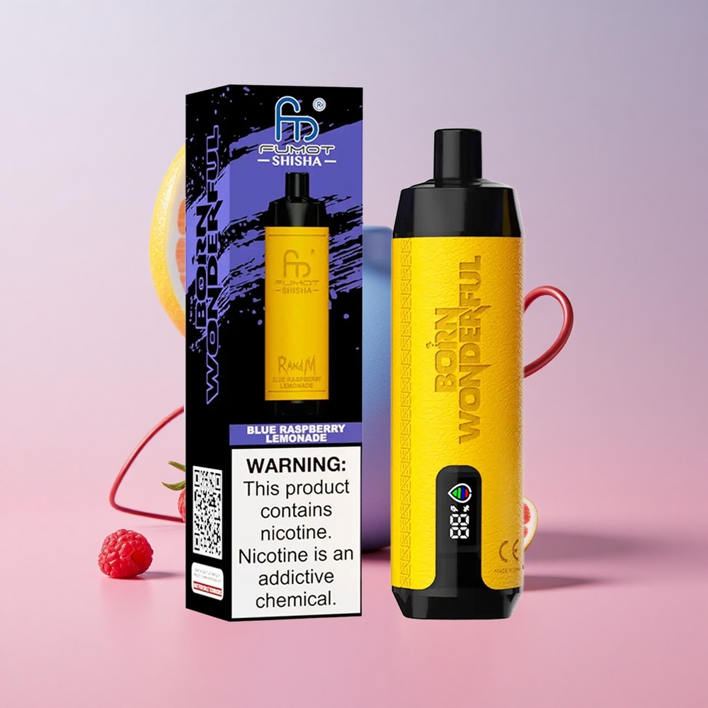 Синя Малина Лимонада RandM Fumot Shisha 10000 Вдишвания LED Bulgaria vape wholesale