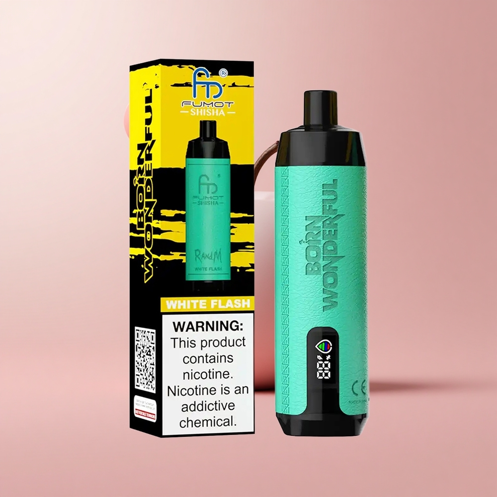 Бяла светкавица RandM Fumot Shisha 10000 Въздуха LED индикатор Bulgaria vape wholesale