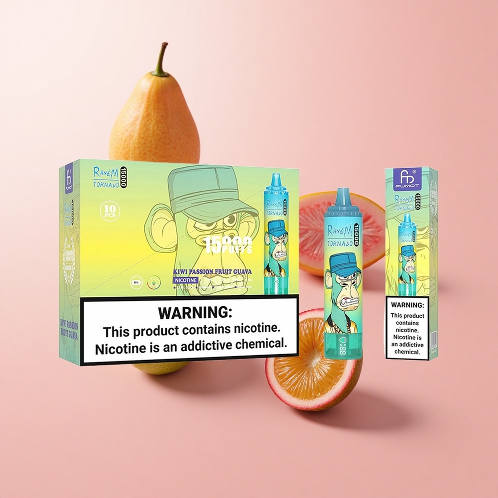 Киви Пъшо Гуава RandM Fumot Tornado 15000 Вдишвания Mesh Coil Bulgaria vape wholesale
