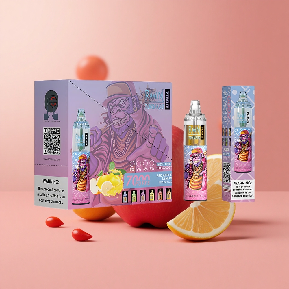 Червена Ябълка Лимон RandM Fumot Tornado 7000 Въздушно Регулируем Bulgaria vape wholesale