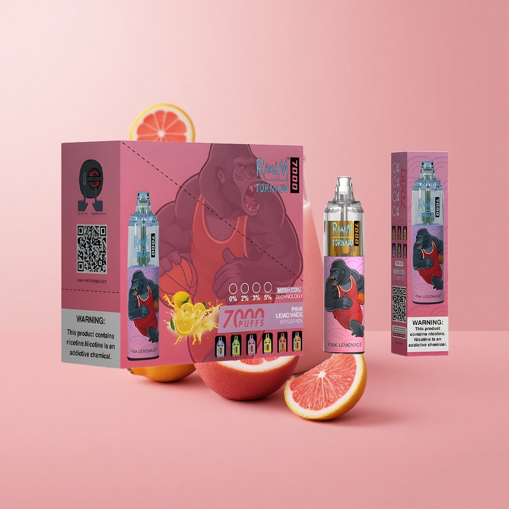 Розов лимонада RandM Fumot Tornado 7000 затяжки Mesh Coil Bulgaria vape wholesale