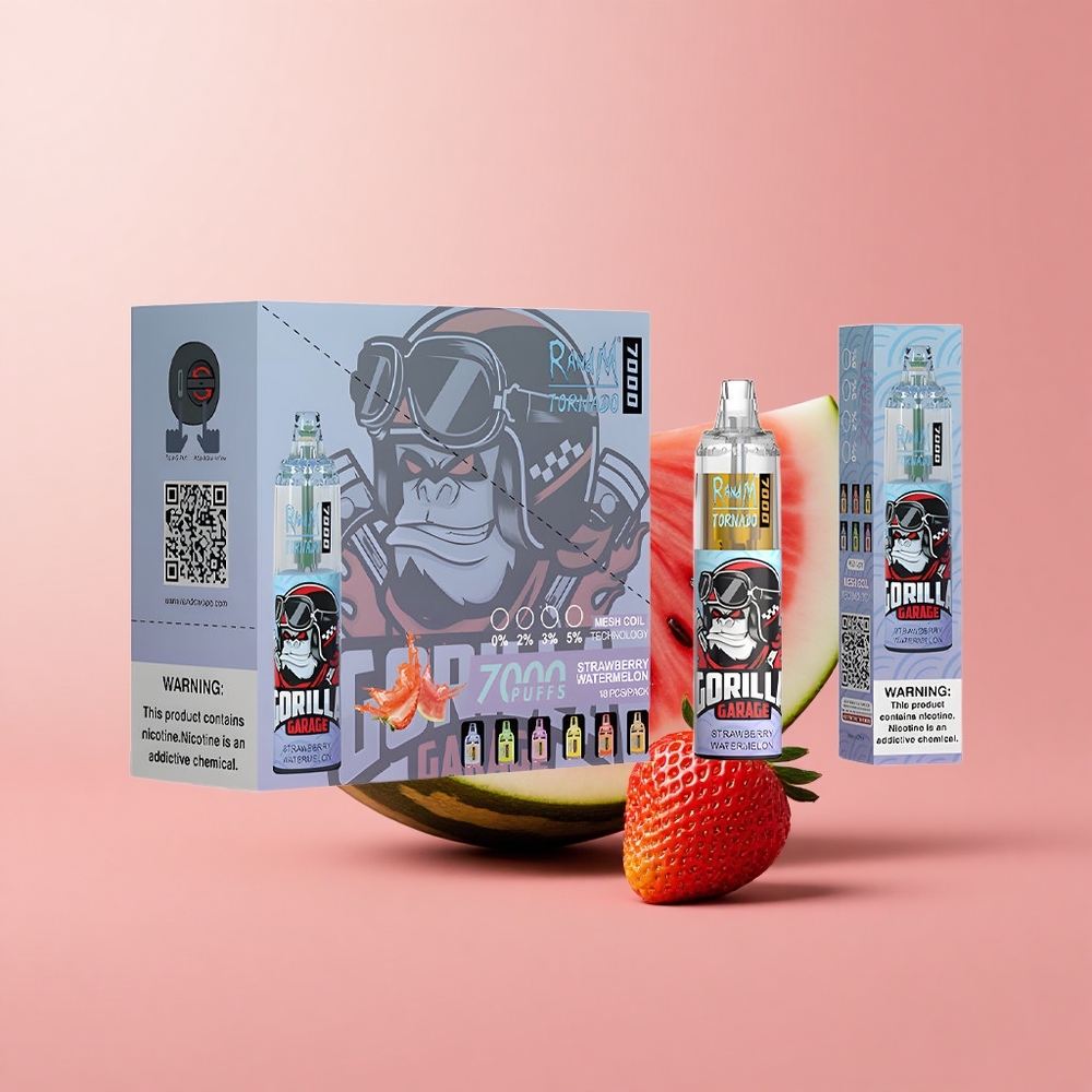 Ягода Диня RandM Fumot Tornado 7000 пуфове RGB Bulgaria vape wholesale