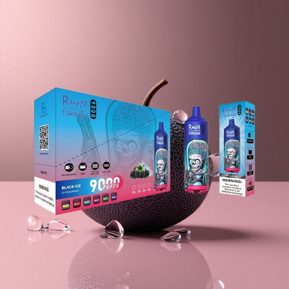 Черен Лед RandM Fumot Tornado 9000 Въздушни Завои 18 мл Bulgaria vape wholesale