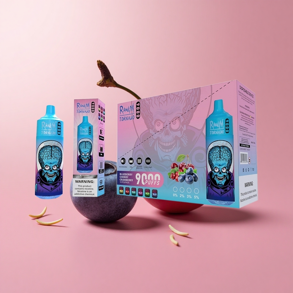Синьо-Черешово-Боровинков RandM Fumot Tornado 9000 Втъпквания 18 мл Bulgaria vape wholesale