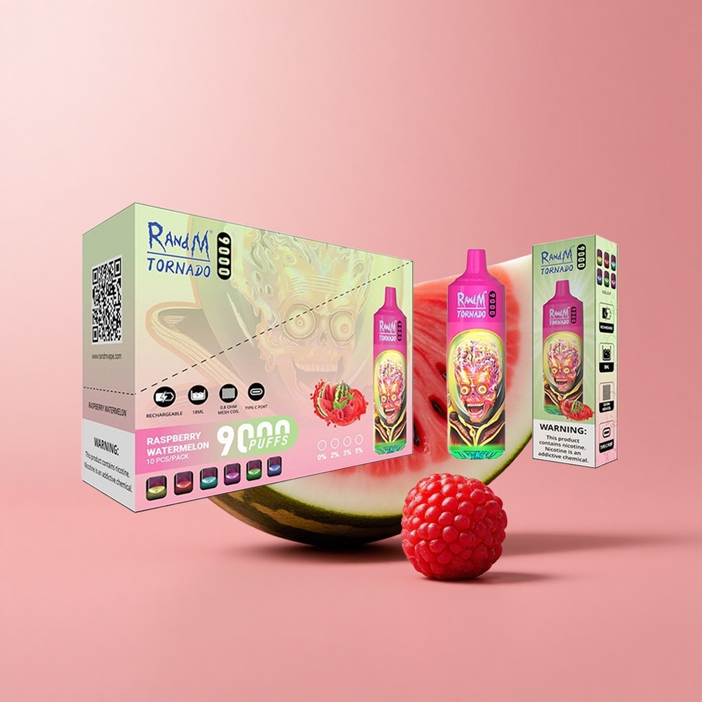 Малина Диня RandM Fumot Tornado 9000 Пуфове RGB Display Bulgaria vape wholesale