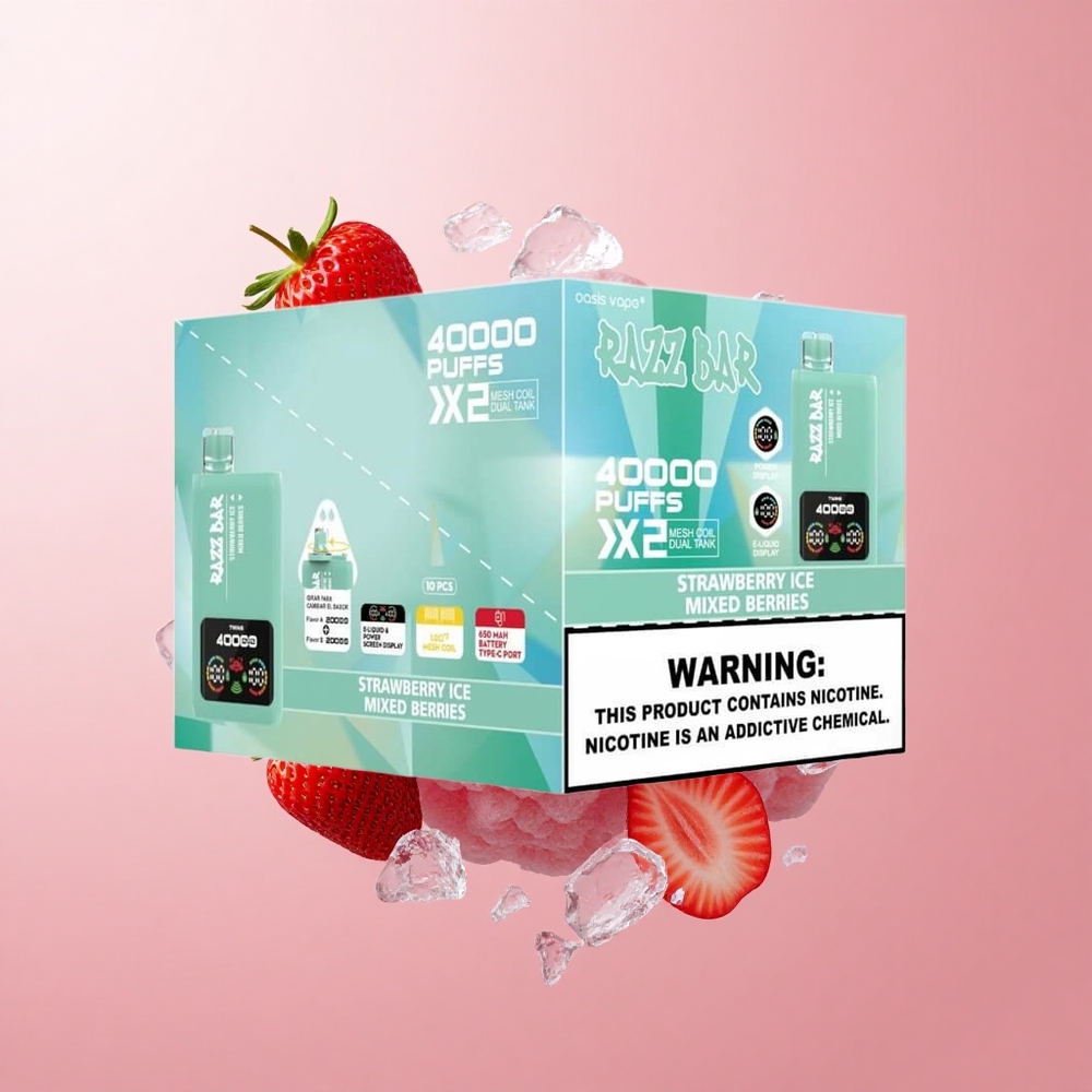 Ягоди и Ягода Леден Razz Bar 40000 Въздуха 2%,5% Никотин Bulgaria vape wholesale