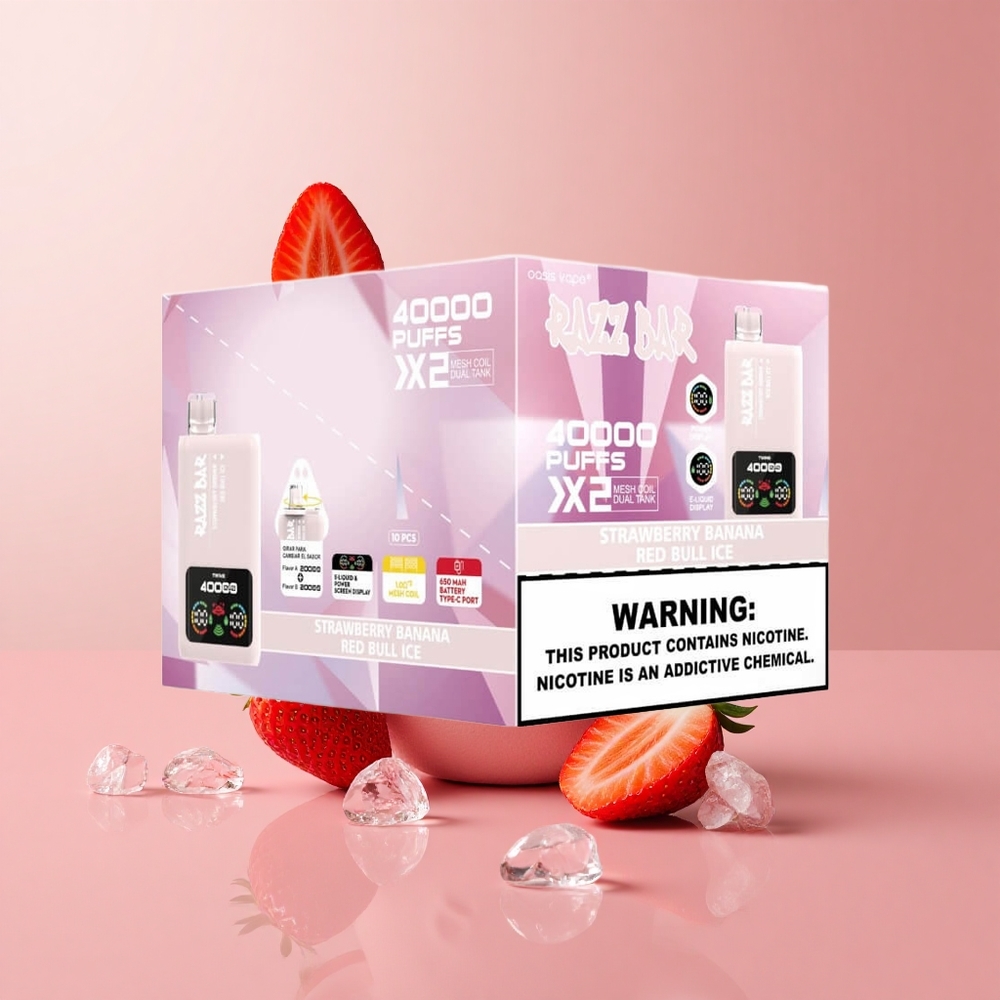 Ягода Банан_Red Bull Лед Razz Bar 40000 Въздуха Тип-C Port Bulgaria vape wholesale