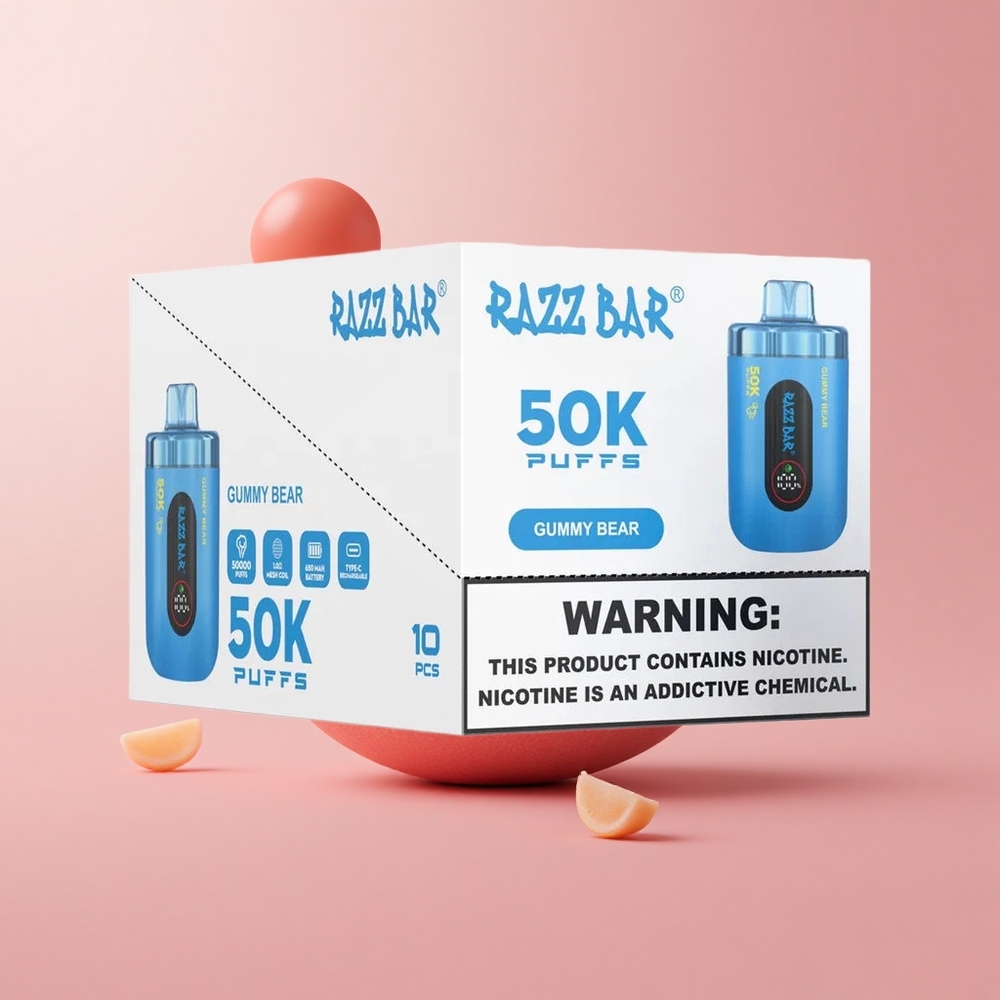 Мека медовина Razz Bar 50K 50000 пуфса Disposable Vape Bulgaria vape wholesale