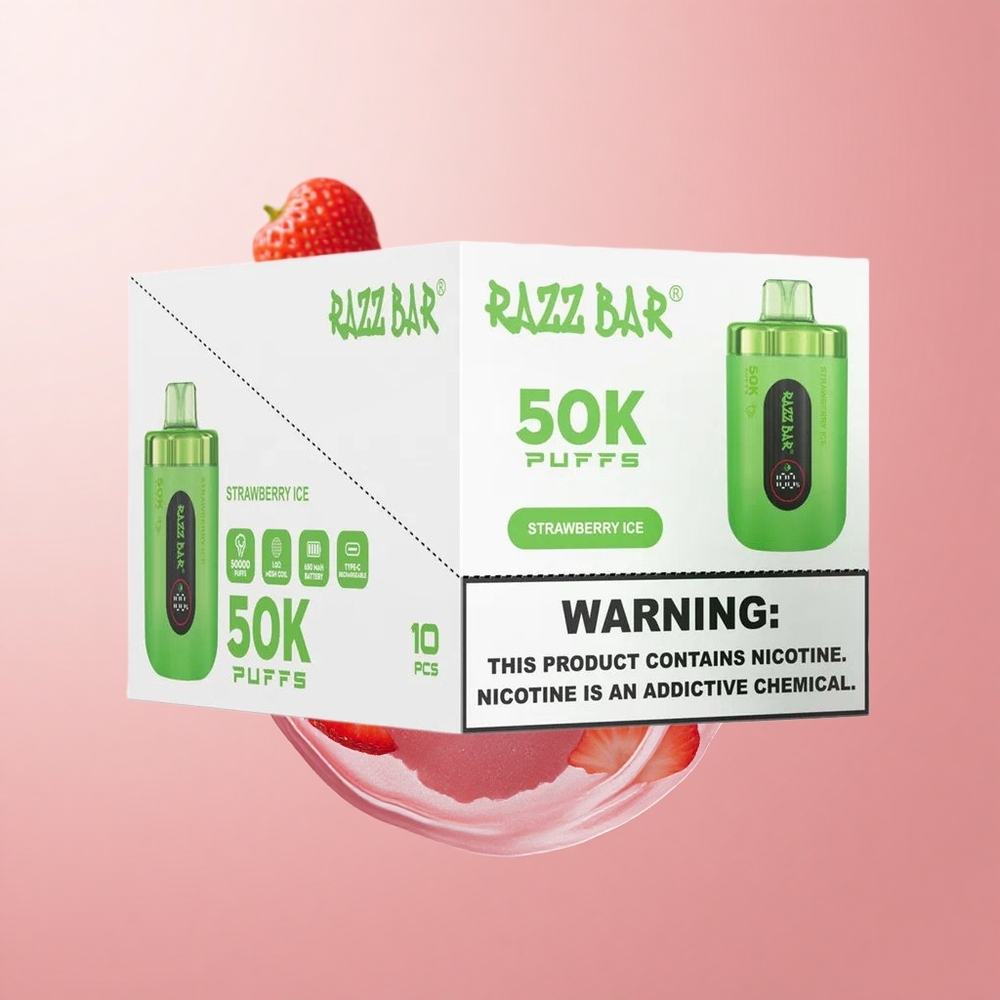 Ягода Ледово Razz Bar 50K 50000 Въздуха Type-C Bulgaria vape wholesale