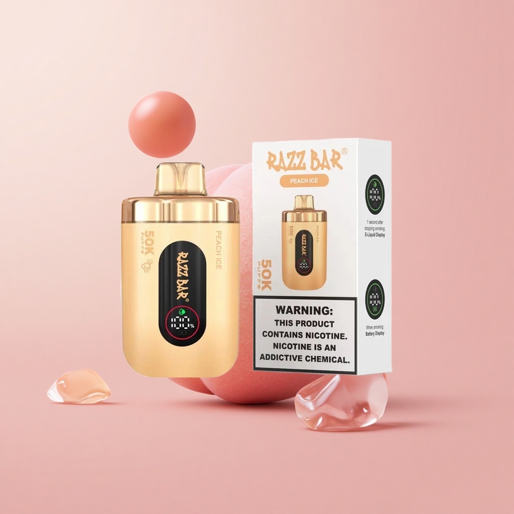 Праскова Лед Razz Bar 50K Puffs 50000 Въздуха Bulgaria vape wholesale
