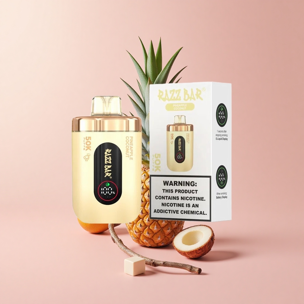 Ананас Кокос Razz Bar 50K Puffs 50000 Въздуха Type-C Bulgaria vape wholesale