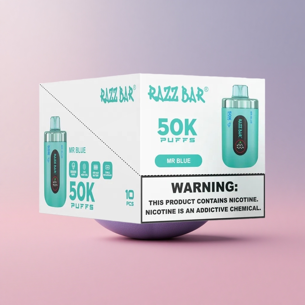 Синьо Razz Bar 50K Puffs Disposable Vape 50000 Въздуха Bulgaria vape wholesale