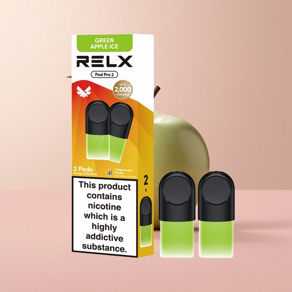 Зелен ябълков лед RELX Pod Pro 2 600 пуфове Bulgaria vape wholesale