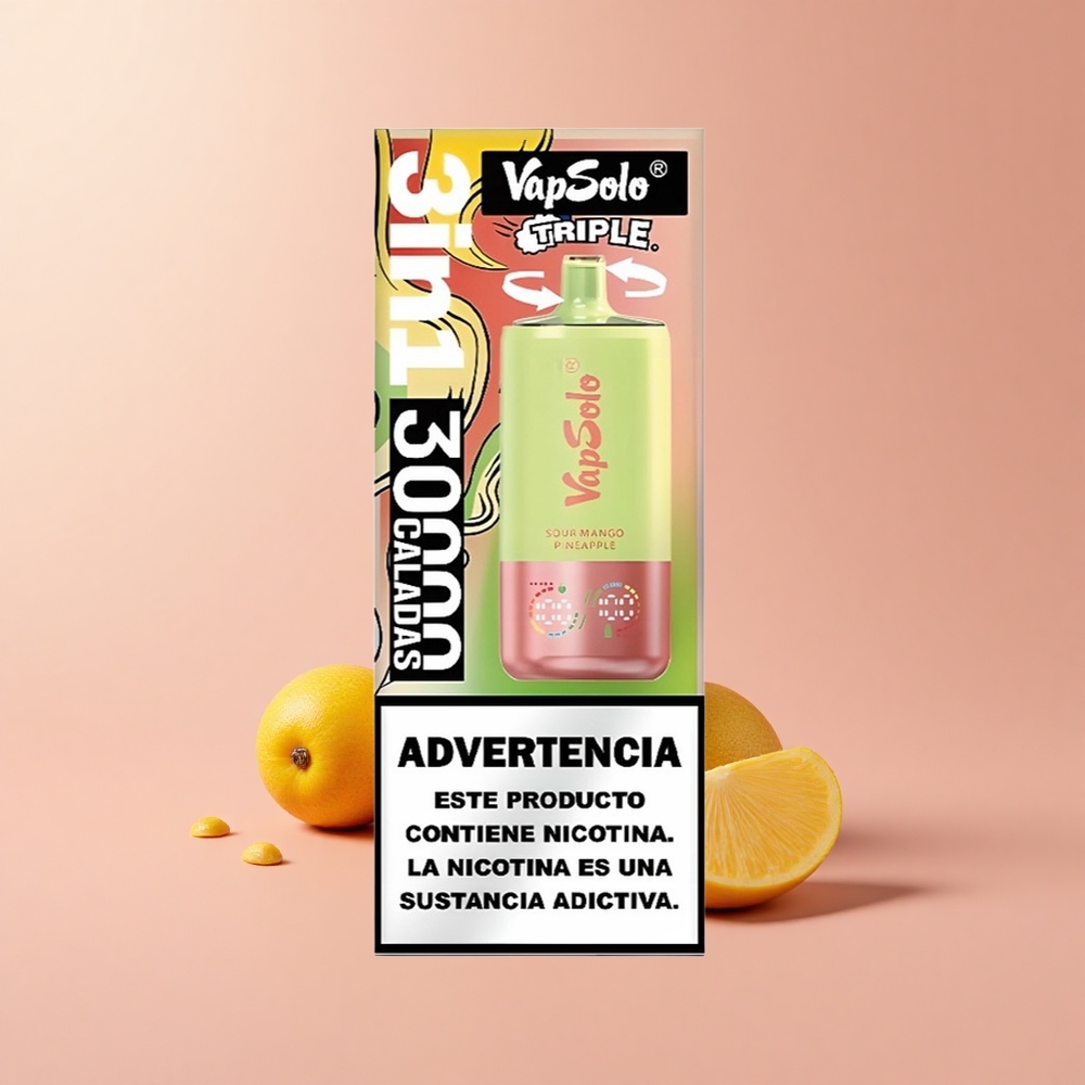 Киселo Манго Ананас VapSolo Triple 30000 Пуфове 40ml Bulgaria vape wholesale