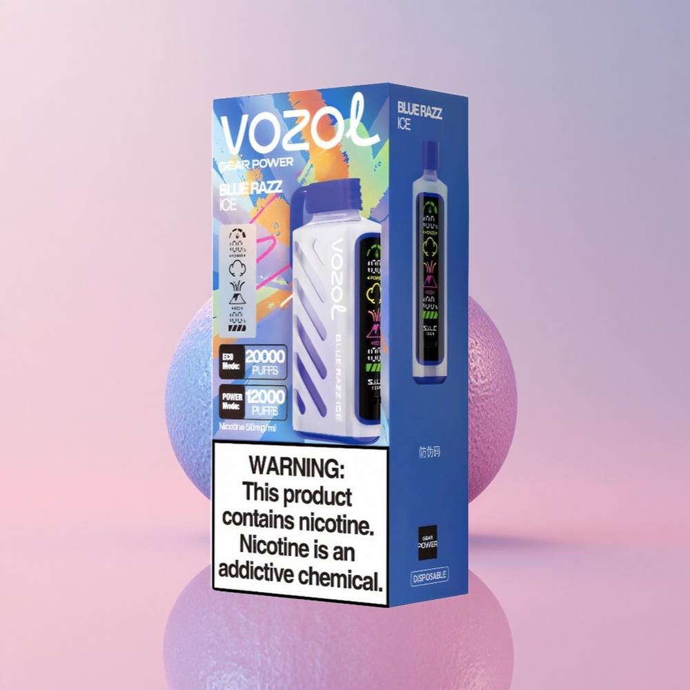 Синьо Малинов Лед VOZOL Gear Power 20000 Пуфове Dual Mesh Coil Bulgaria vape wholesale