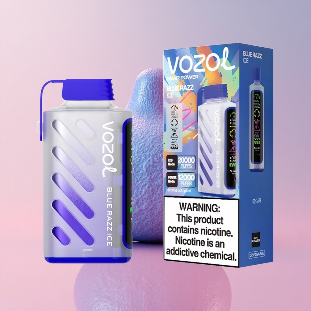 Синьо Малинов Лед VOZOL Gear Power 20000 Пуфове Dual Mesh Coil Bulgaria vape wholesale