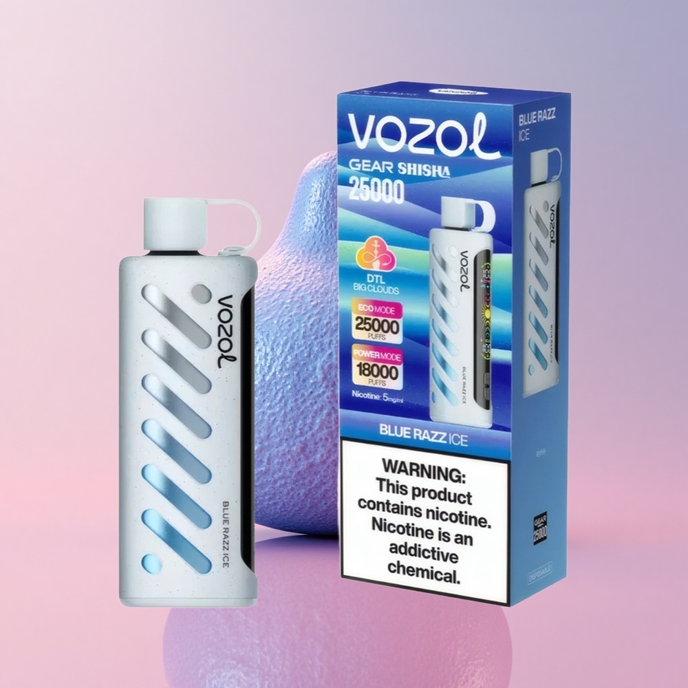 Синьо Малинов Лед VOZOL Gear Shisha 25000 Втурки Smart Chip Bulgaria vape wholesale