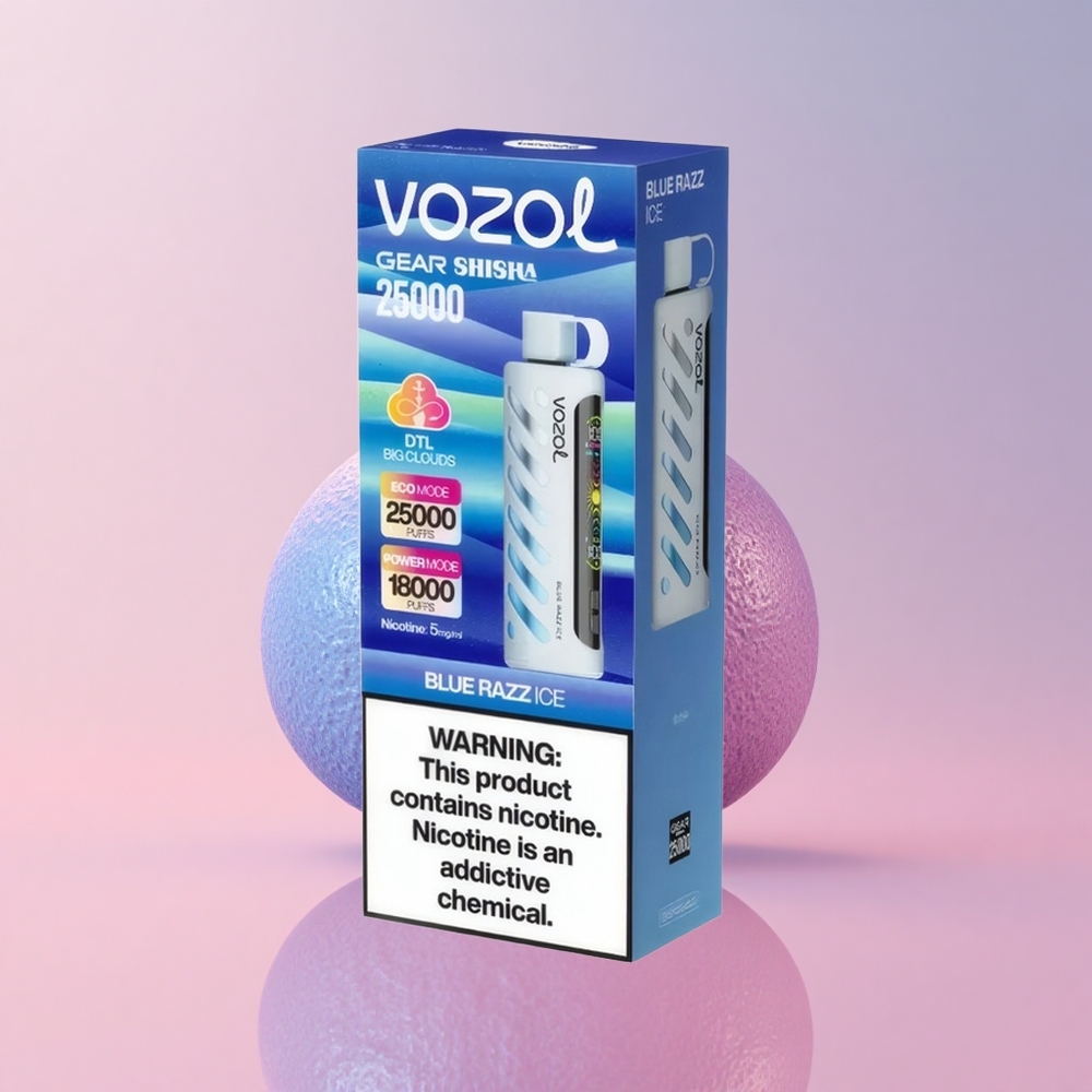 Синьо Малинов Лед VOZOL Gear Shisha 25000 Втурки Smart Chip Bulgaria vape wholesale